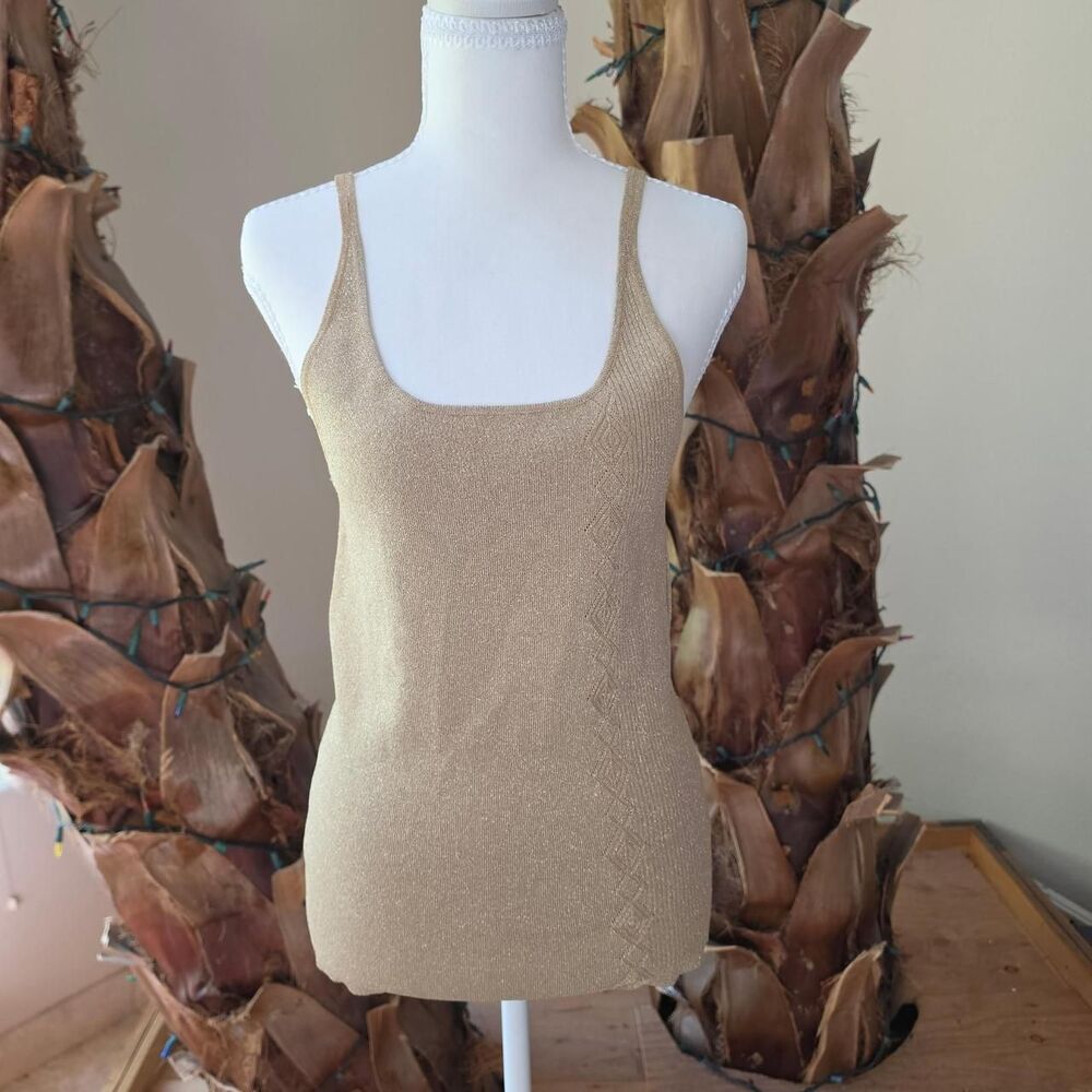 Gap Women's Gold Metallic Tank Top